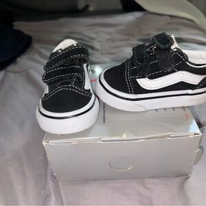 Vans Kids Black and White Sneakers